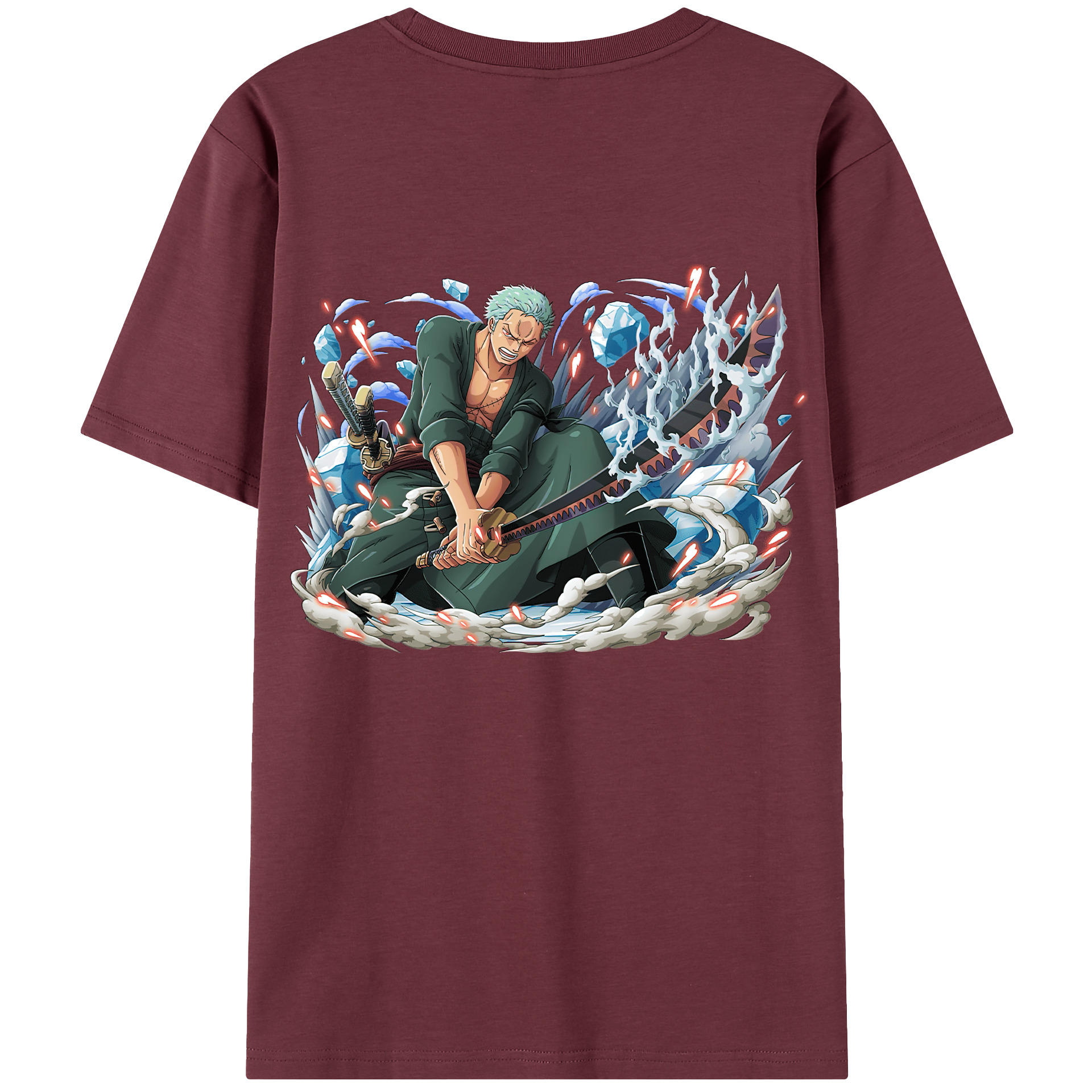 ワンピース ロロノア・ゾロ ONE PIECE Roronoa Zoro 綿100％半袖Tシャツ（背面プリント）